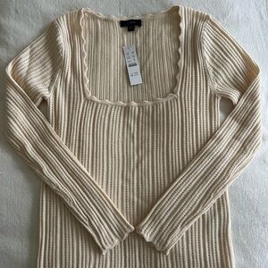 Ribbed Beige Sweater